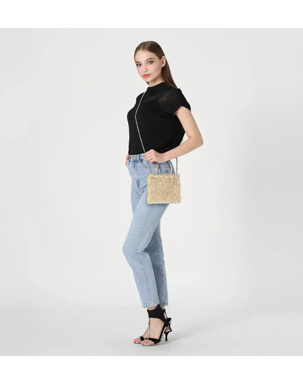 ワイヤー グリッター*S/スクエア スモール/シルバーゴールド